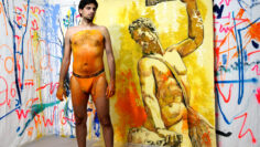 that day Meton had painted Alex in the studio – © Meton Atopik 2023