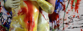 Male Bodies Painting Together.